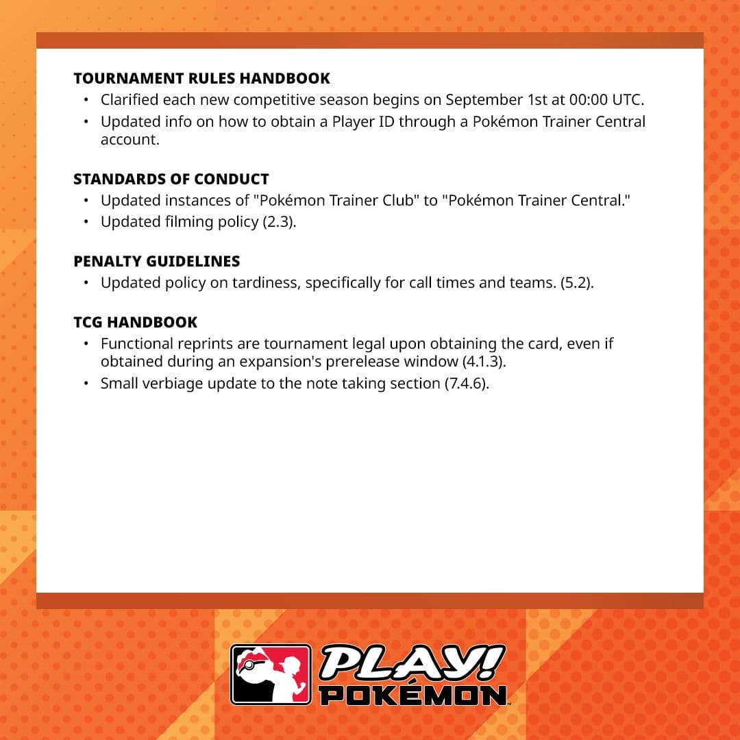 Play! Pokémon Clarifies Reprint Rules